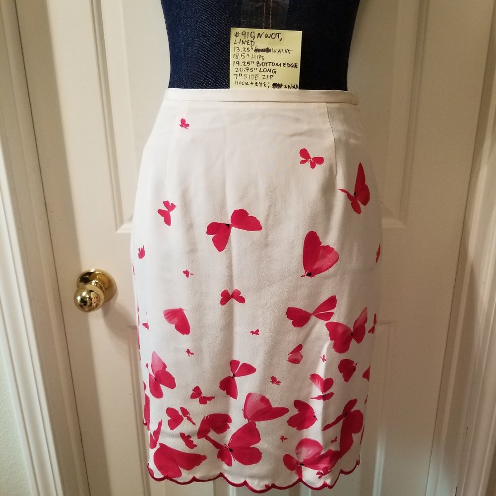 ✅#910 NWOT Grace Elements 4P White/Pink Silk Skirt